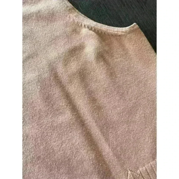 Villager Liz Claiborne Knit Tank Size Large Ribbed Sleeveless Peach - Picture 6 of 10